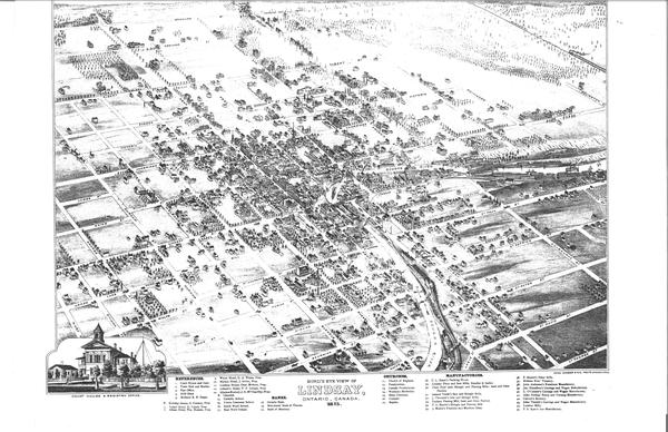Putting Lindsay on the map: Herman Brosius’ “Bird’s Eye View” of 1875