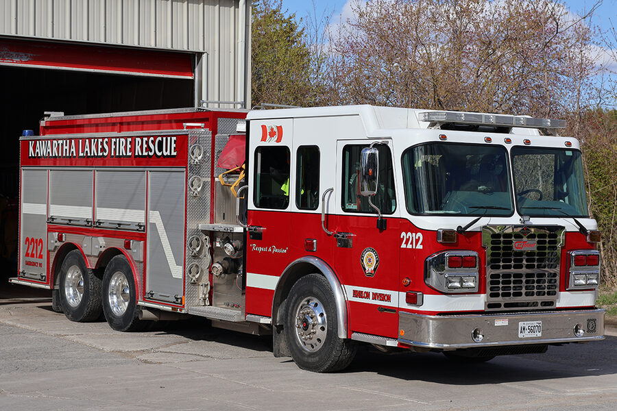 Kawartha Lakes (Fenelon Falls) Tanker 2212, built on a Spartan custom cab and chassis manufactured in the United States.