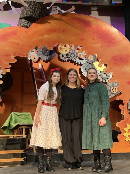 Co-Director Beth Wilson is joined by daughters Ella and Abby, who are in the senior ensemble of 'James and the Giant Peach.' Photo: Jennifer Mabee.