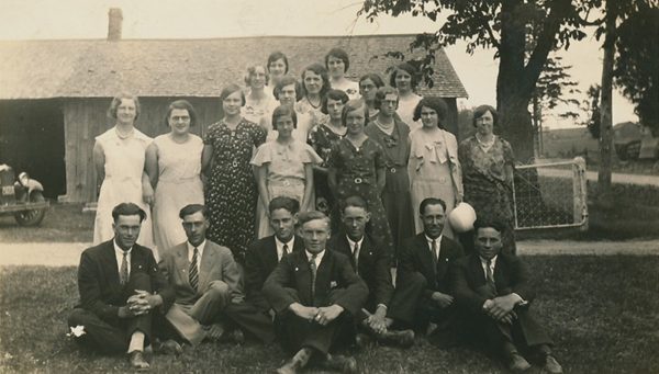 The young people of Salem Corners gather in the churchyard at some point in the late 1920s. Source: Salem Mariposa Church and Cemetery.