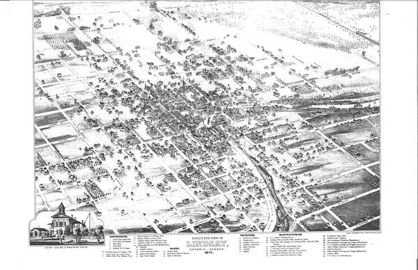 Putting Lindsay on the map: Herman Brosius’ “Bird’s Eye View” of 1875