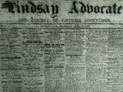 The Lindsay Advocate – serving the area since 1855