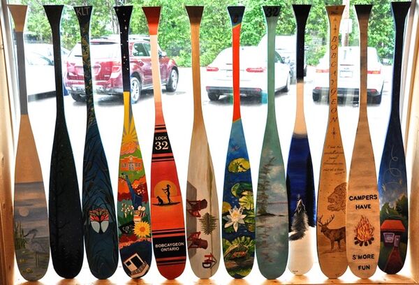 Paddles and flower baskets decorate Bobcaygeon streets