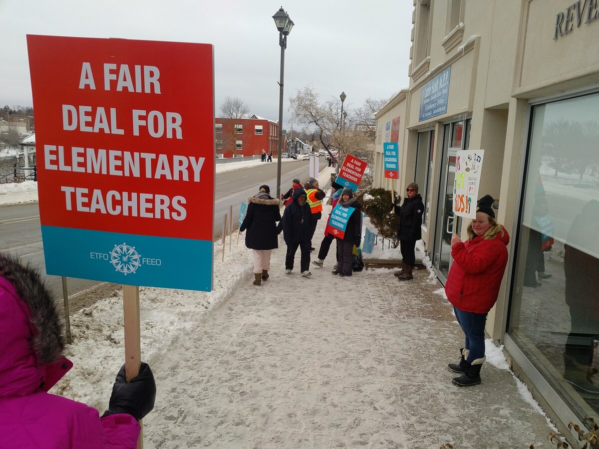 Local education workers participate in province-wide walkout