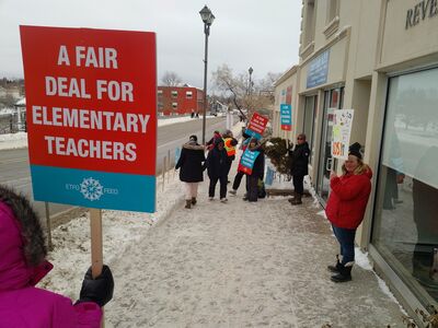 Local education workers participate in province-wide walkout